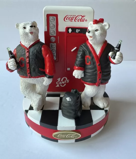 Rare Coca Cola Varsity Polar Bears Vending Machine Music Box