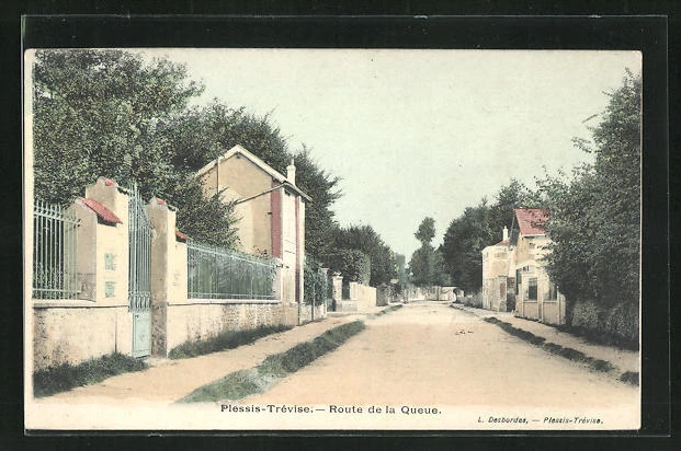 CPA Plessis-Trévise, Route de la Queue
