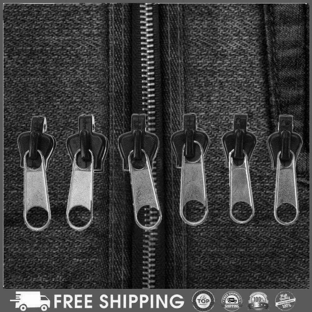 6pcs/set Universal Instant Fix Zipper Repair Kit Replacement Zip Slider