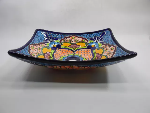 16½" RECTANGULAR TALAVERA SINK vessel mexican bathroom handmade ceramic folk art