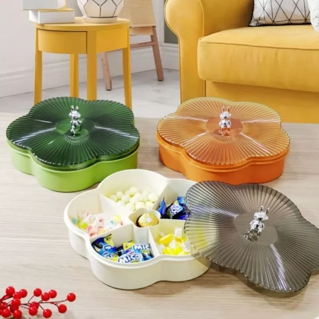 Plastic Dried Fruit Plate 5-Compartment Nut Storage Box  Kitchen