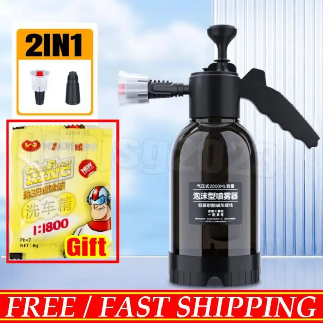 2L Car Wash Foam Sprayer Hand Held Pump Wash Spray Bottle Snow Foam Detailing