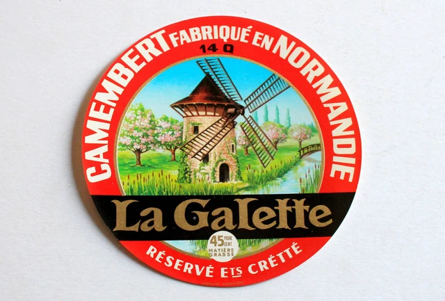 Etiquette Boite Fromage - Camembert De Normandie - La Galette - Moulin - Cheese