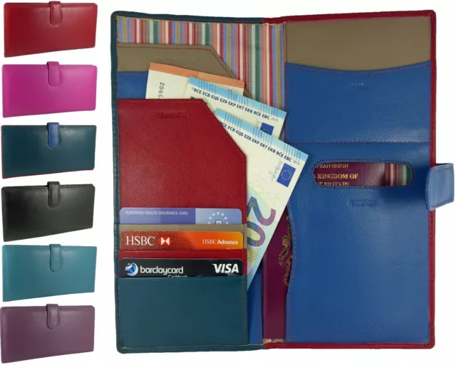 Real Leather Travel Wallet Passport Holder Organiser Golunski