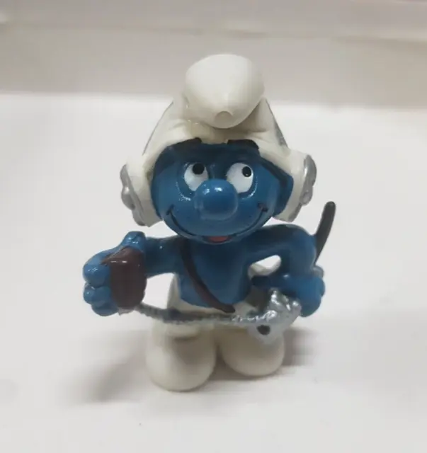 🟢Puffi Smurf Puff0 Con Radio Cuffie  Schleich Vintage Ottime Condizioni