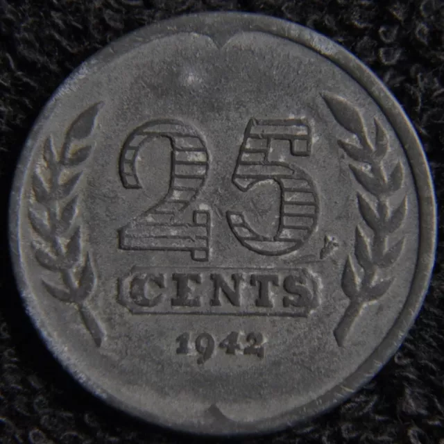 Netherlands coin - 1942 25 Cent - KM174.