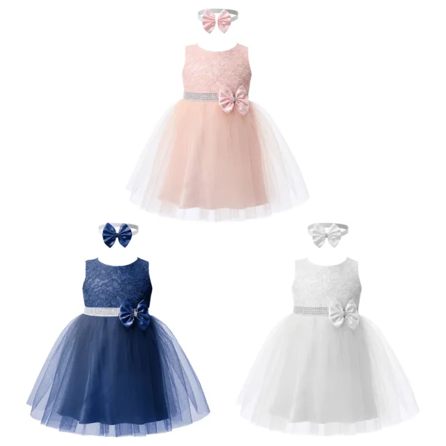 Baby Girl Birthday Party Princess Tulle Dress Infant Baptism Pageant Formal Wear