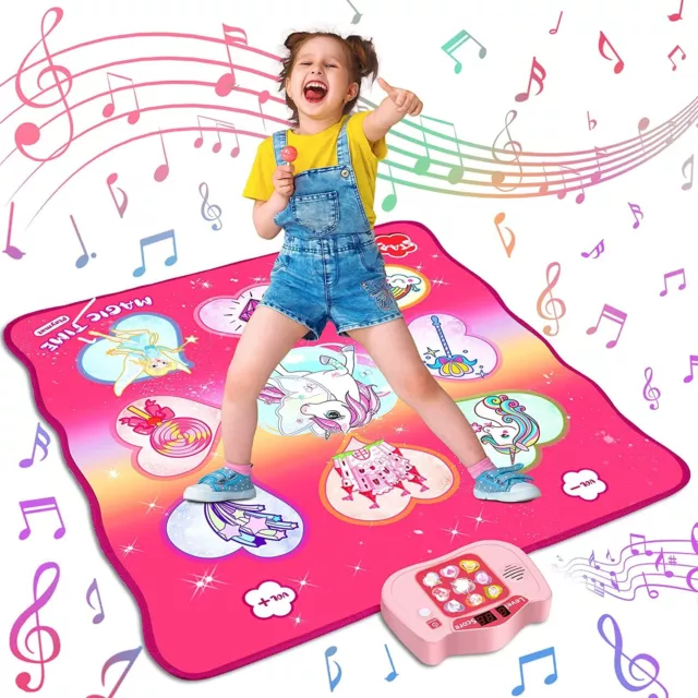 BAZADER Unicorn Theme Dance Mat - Toys for Girls 3 4 5 6 7 8+ Year Old, Dance P