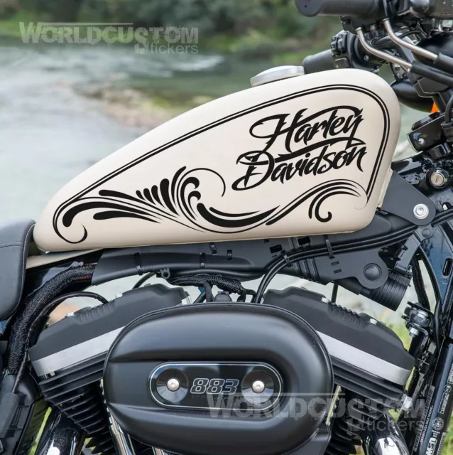 AUFKLEBER TANK MOTORRAD Custom Arabesken Kompatibel für Harley