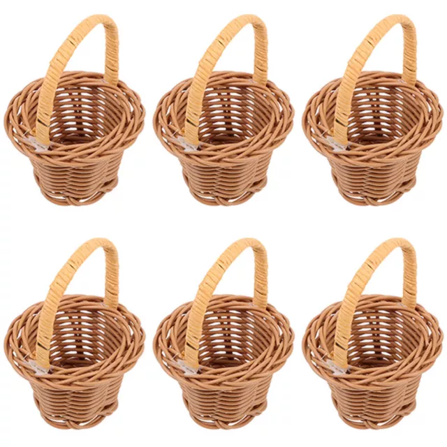 Handwoven Mini Flower Basket Set of 6 for DIY Home Decor