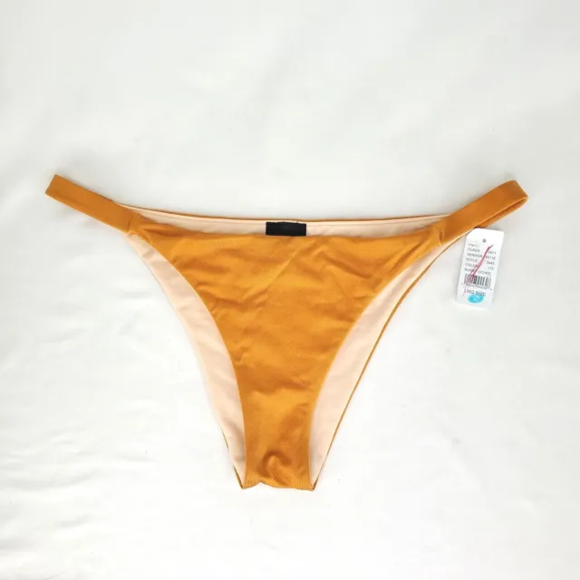 LA Hearts Cheeky Bikini Bottom  -Large  Shiny Burnt Ochre / Orange golden  L