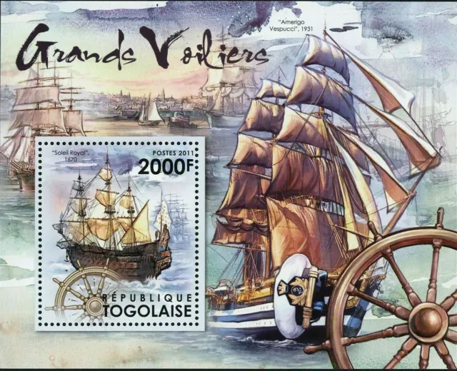 Tall Ships Stamp Soleil Royal 1670 Amerigo Vespucci S/S MNH #4336 / Bl.680