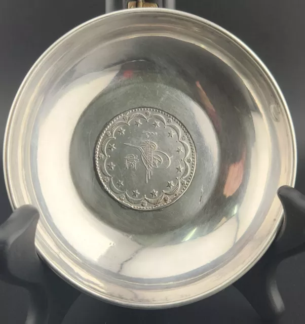 Antique Ottoman Turkish Silver Coin Bowl/ Ashtray 76.2 grams #2288 3