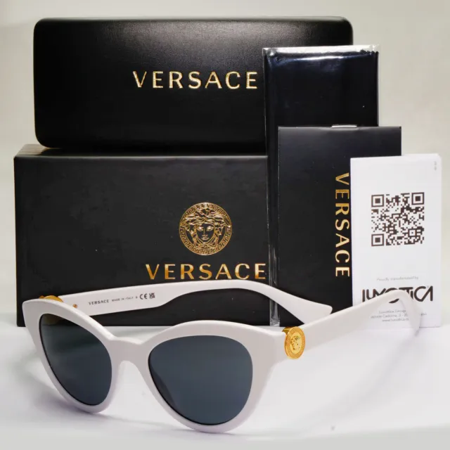 Versace Sunglasses White Gold Medusa Fashion MOD VE 4435 314/87 52mm