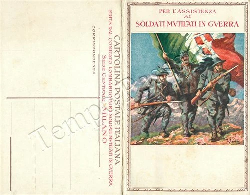 Cartolina postale commemorativa - Pro soldati mutilati (Trento e Trieste)