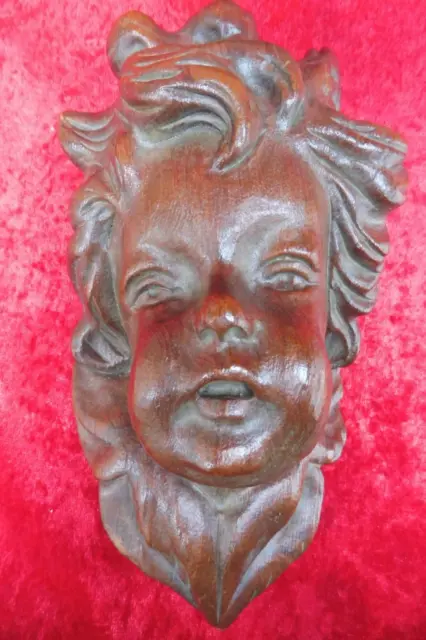 Wood Figure, Beautiful, old Wood - Putto, Putto, Carved And Signed
