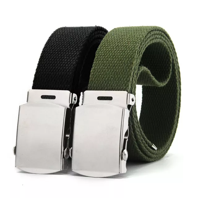 QUICK RELEASE BUCKLE Military Trouser BELT Army Tactical Canvas Webbing ...