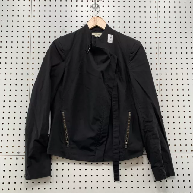 Helmut Lang Biker Moto Jacket Black Women Small Zip Sleeves 18.5x23.5