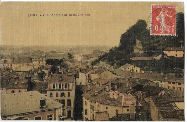 EPINAL - vue générale prise du château - carte toilée