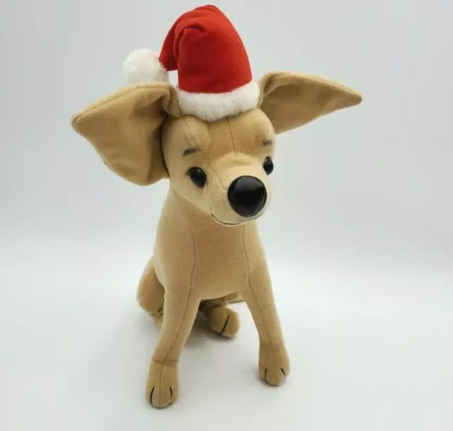 Toy Network Plush Chihuahua in Santa Hat Taco Bell 12"