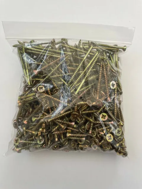 400g OF 'MIXED IN THE PACK' MULTI-PURPOSE POZI WOOD SCREWS ZINC BZP Universal !!