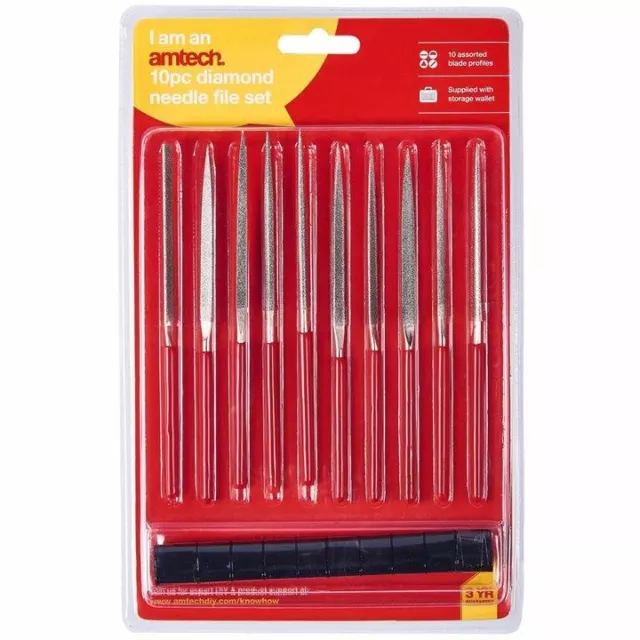 10 Piece Diamond Needle File Set 140mm Precision Metalwork Craftwork Jewellery 3