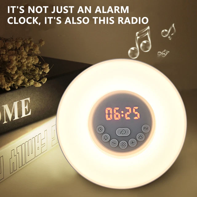DAWN SIMULATOR CLOCKS LED Display Wakeup Light Alarm Clock Sleep Aid