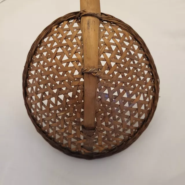 "CESTA MANGO DE CUCHARÓN HECHO A MANO CESTA DE TEJIDO ARTE ARTESANAL 19.5" Rústico Hogar 3