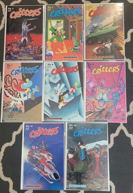Critters - Fantagraphics Books - Lot of 8 - Critters #4, 5, 6, 7, 8 ,9, 11, 12