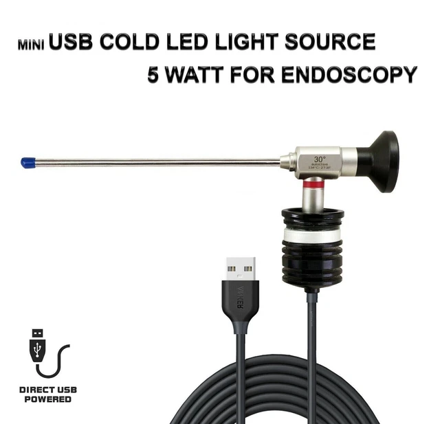 Endoscopy Cold LED Light Source ENT Mini Portable USB 5W Storz Rigid Endoscope
