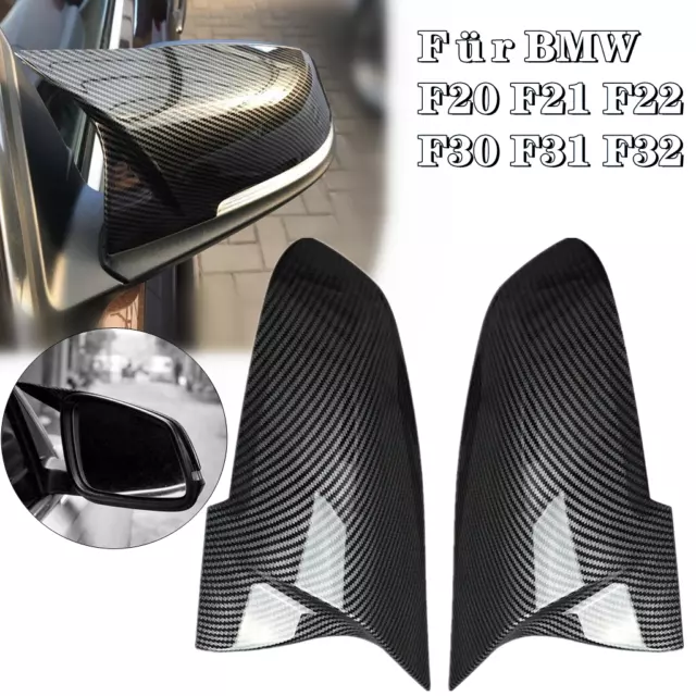 2 x Carbon Look Spiegelkappen Gehäuse für BMW F20 F21 F22 F30 F31 F32 F33 F34