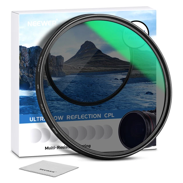 Neewer 67mm CPL Filter， Circular Polarizer Lens Filter HD Optical Glass