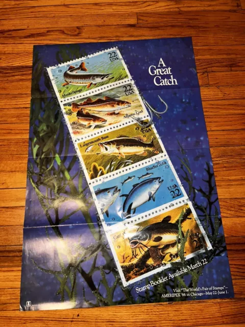 USPS Poster 579 "A Great Catch" 1986 24"x36"