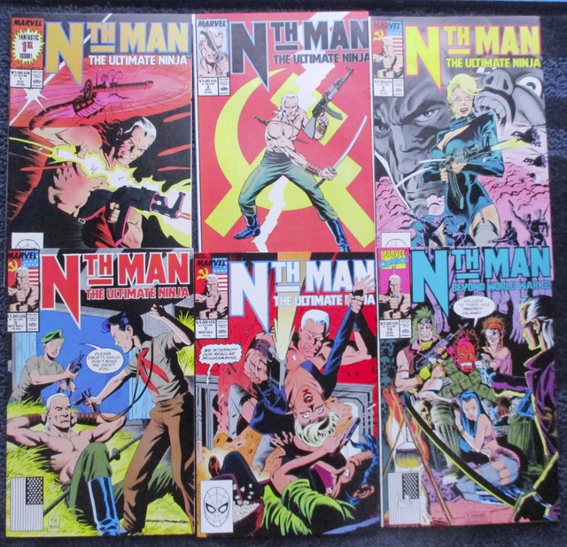 6 Issue COMIC Lot: NTH MAN: THE ULTIMATE NINJA #1, 3-5, 7, 15 Marvel 1989-1990