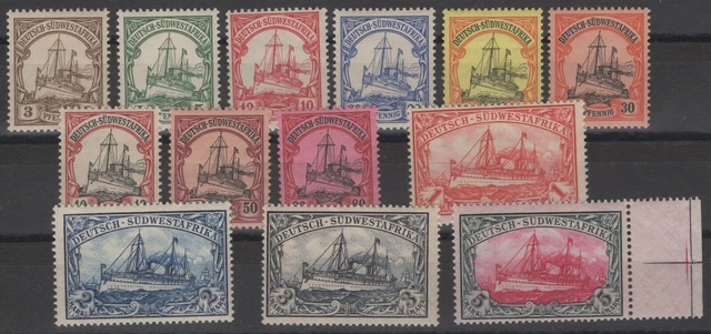 Dt. Kolonien DSWA 1900, Nr 11-23, Schiffspostzeichnung postfrisch mit Fotoattest