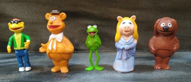 Fisher Price Lot of 5 Sesame Street Stick Puppets - Miss Piggy - Kermit - Fozzie