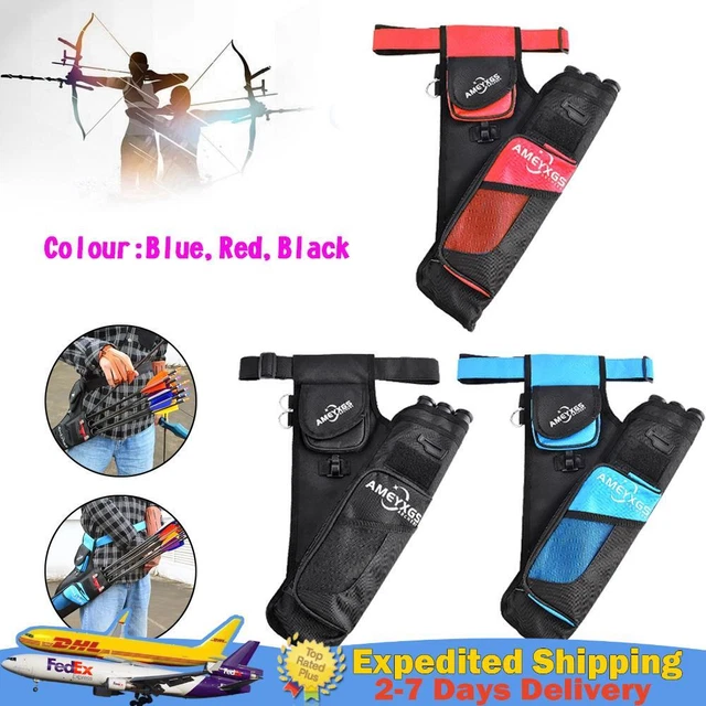 3 Tube Back Side Waist Bag Pouch Holder Bow Hunting Archery Arrow Quiver