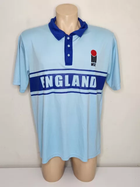 WORLD SERIES CRICKET Blue England Cricket Team Jersey Mens Large