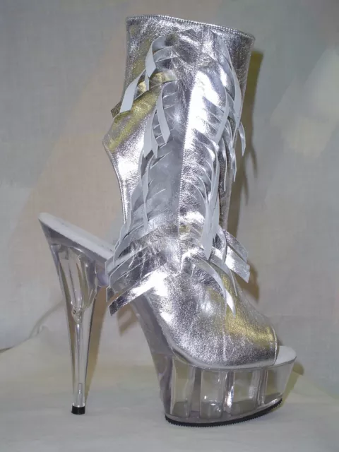 Stripper Pole Dancer Exotic Entertainer Leather Platform Ankle Boot Size 8