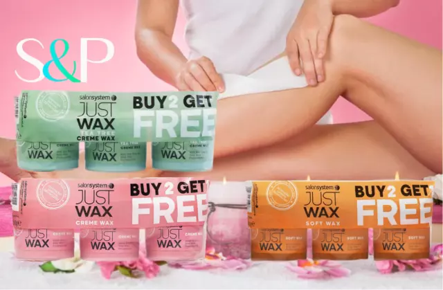 Salon System Just Wax Hair Removal Waxing Single Pot 450g, Spatulas wax Strips,