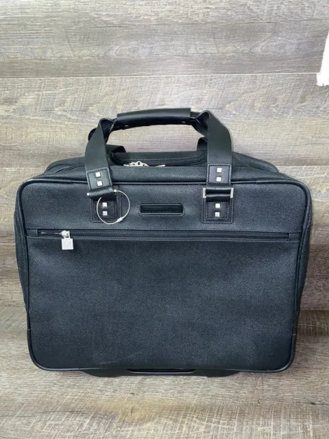 MULHOLLAND BROTHERS leather wheeled carry on Laptop Carrier
