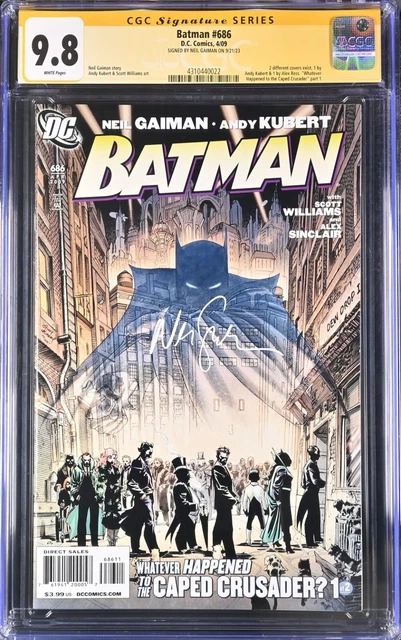 Cgc 9.8 Batman #686 Signed By Neil Gaiman! 1St Print-Kubert Cover-Classic Story