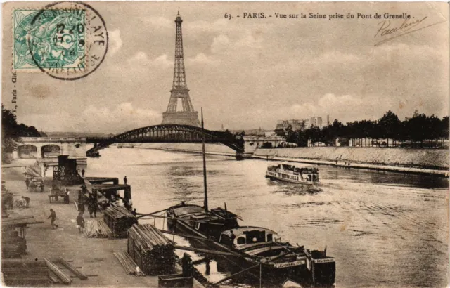 CPA Paris 15e Paris-Vue sur la Seine prise du Pont de Grenelle (311765)