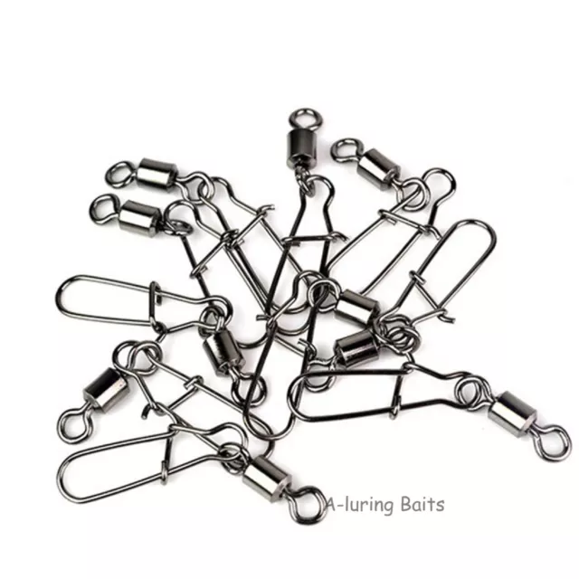 Rolling Snap Link Swivels Size 1 x10 Quick Rig Coarse Sea Game Fishing Tackle