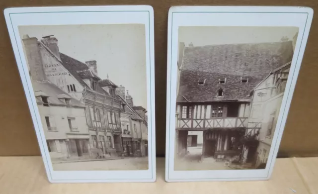 LES ANDELYS (Eure) set of 2 cardboard photographs hotel du Grand Cerf