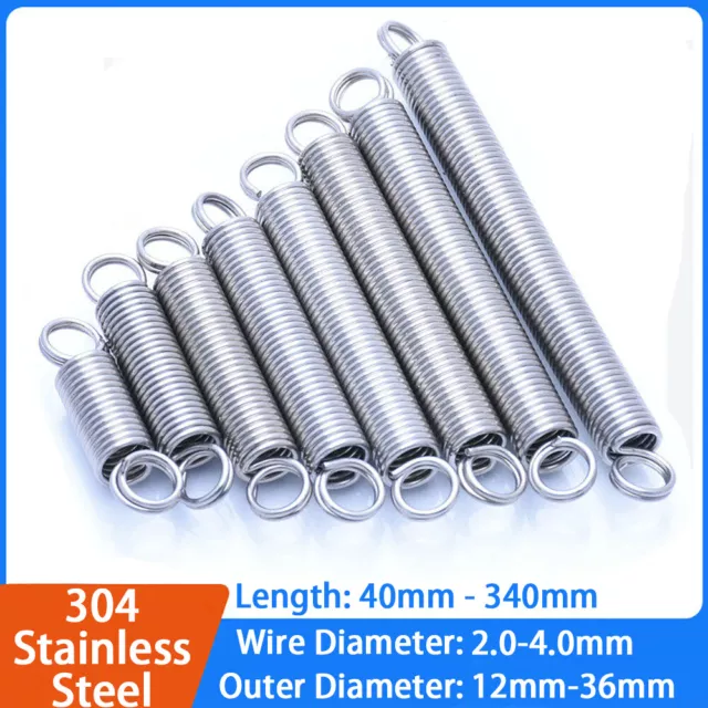Stainless Steel Spring Expansion Extension Tension Springs 2.0mm-4.0mm Wire Dia