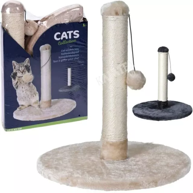 Tiragraffi per Gatti e Gattini Gioco con Corda e Pallina in Peluche 43x39 cm