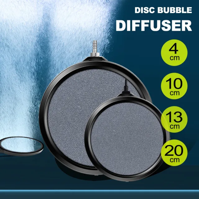 Round Air Stone Disk Bubble Diffuser Airstone Hydroponics Aquarium Fish Tank