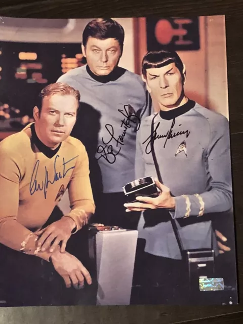 Leonard Nimoy /William Shatner/ Defrost Kelly “Star Trek” autographed photo COA