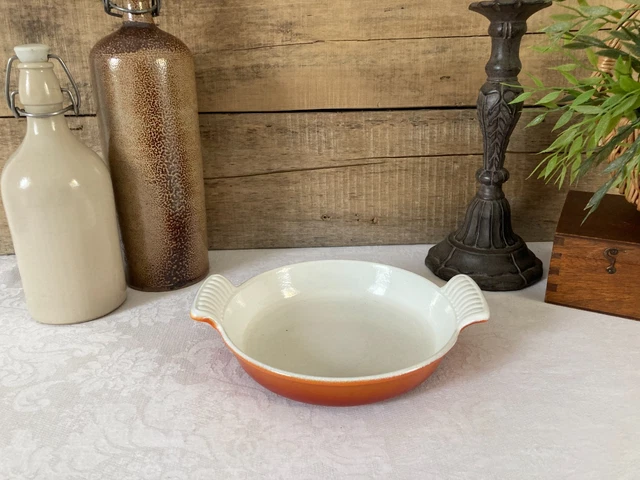 LE CREUSET ancien Plat à gratin en fonte émaillée Orange